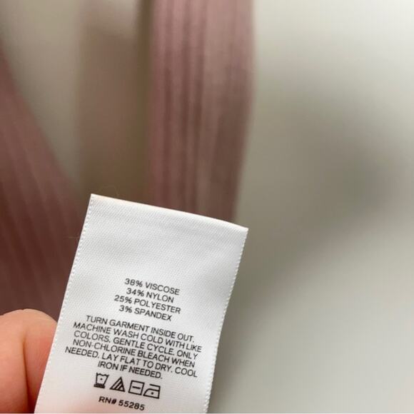 EXPRESS Ribbed Jewel Button Front Midi Sweater Dress Mauve Pink {XX1} - Picture 8 of 9